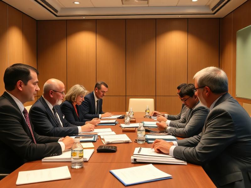 Global health consulting team in strategic meeting