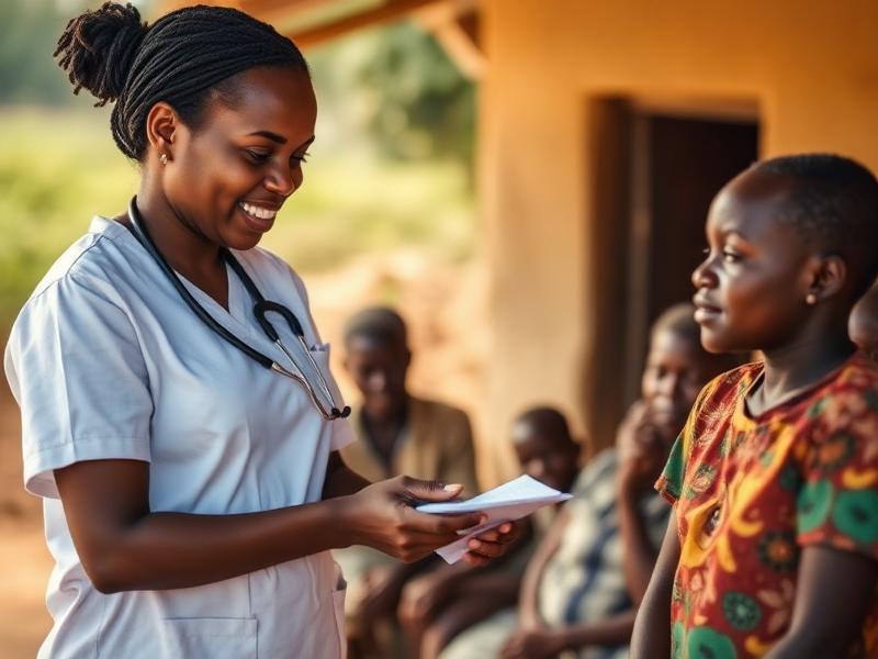 Community health worker providing primary healthcare